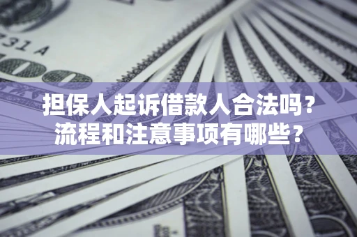 北京担保人起诉借款人合法吗？流程和注意事项有哪些？